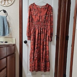 Max Studio Floral Long Sleeve Maxi - L